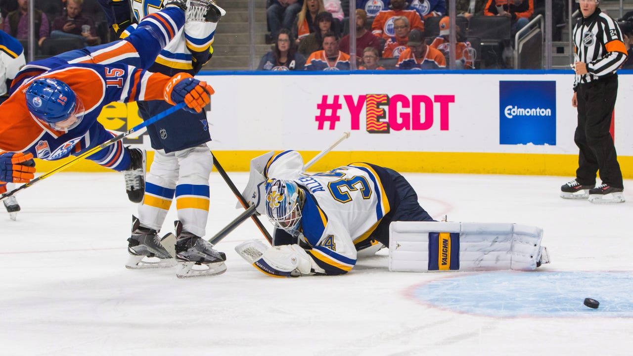 Blues fall 3-1 to Oilers for first regulation loss of season